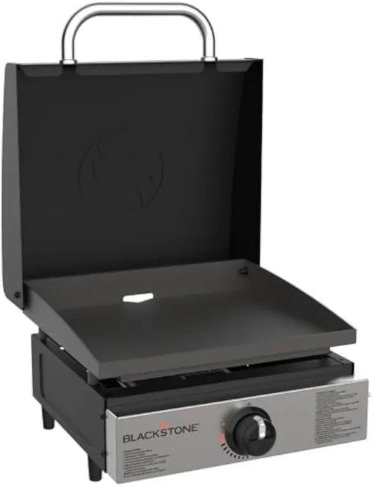 17" Commercial Flat Top Grill – 60,000 BTU Power + Cast Iron Griddle for Heavy-Duty Cooking